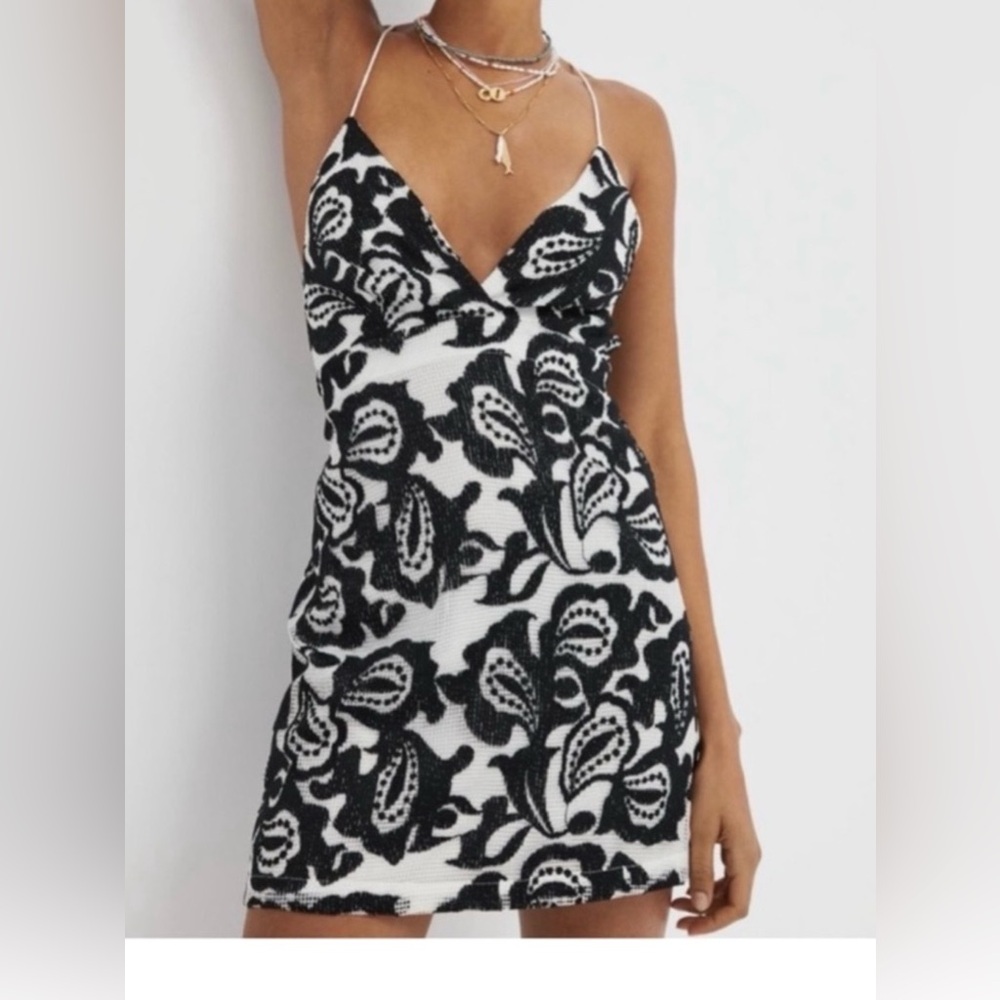NWT Anthropologie Maeve Black & White Mini Dress